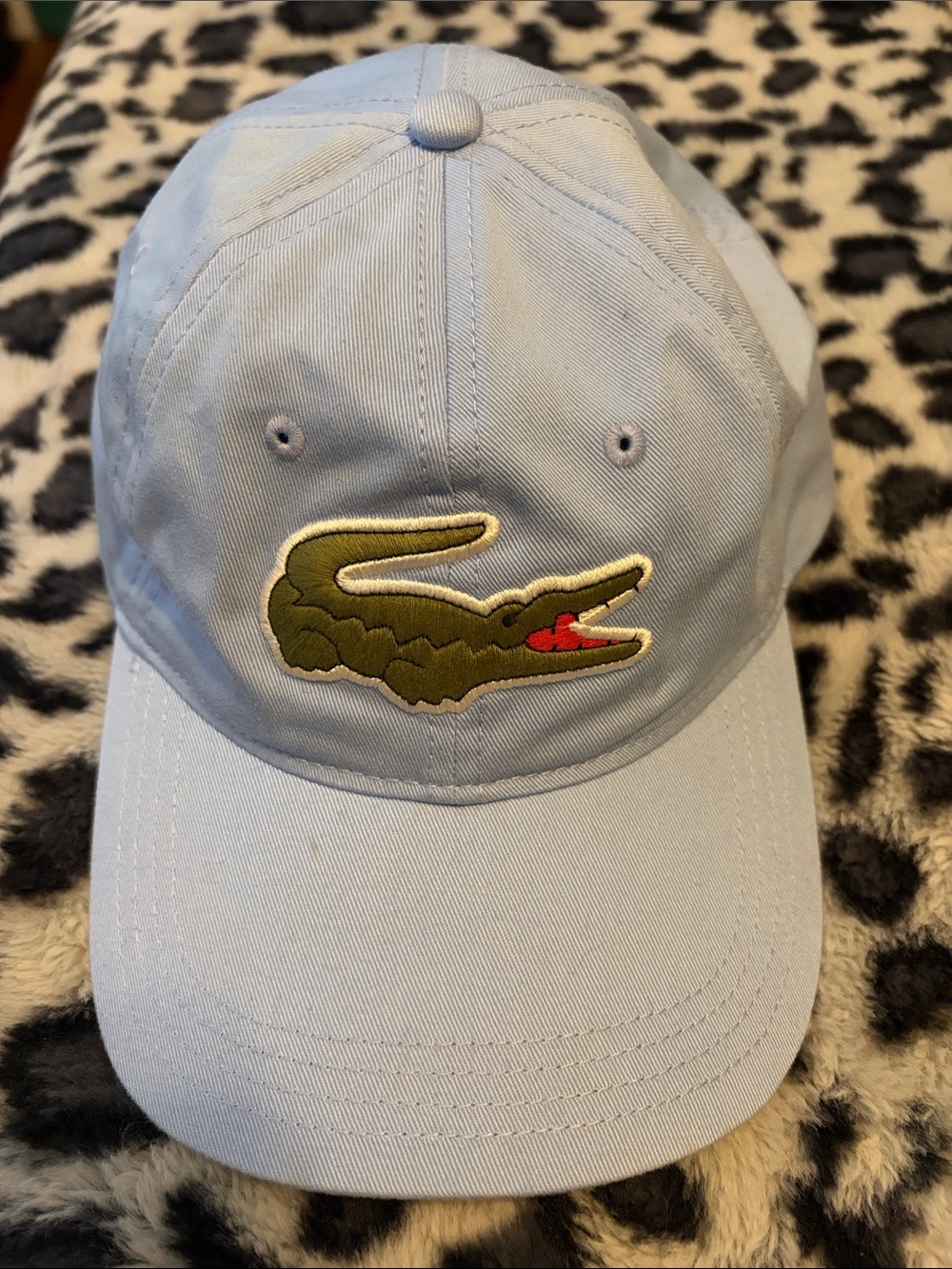 Lacoste Pale Blue Cap with Green Crocodile Patch